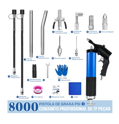 Graxeira Manual Pneumatica Bomba Engraxar + Bico Acoplador