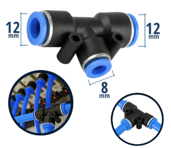 QRTR12-08 - CONEXAO TEE DE REDUCAO 12MM PARA 08MM