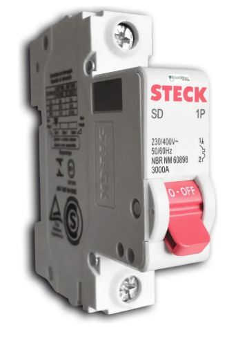 Disjuntor 1p Monopolar De 06 Amperes Curva C 3ka - Steck